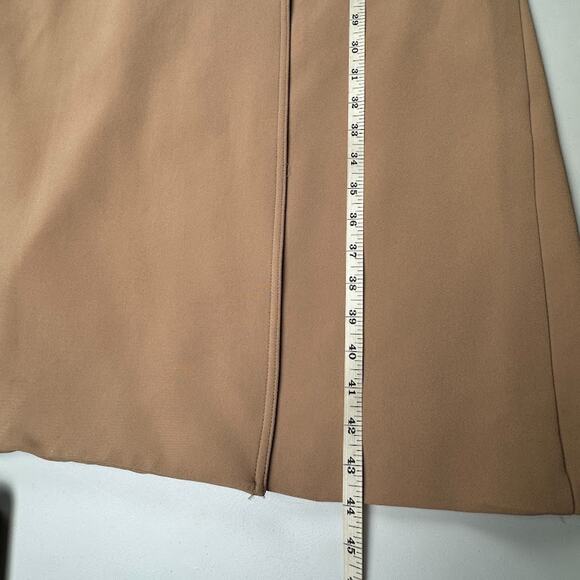 Theory Trench Coat Women Large Tan Overcoat Quiet Luxury Career Preppy Neutral - Picture 16 of 16